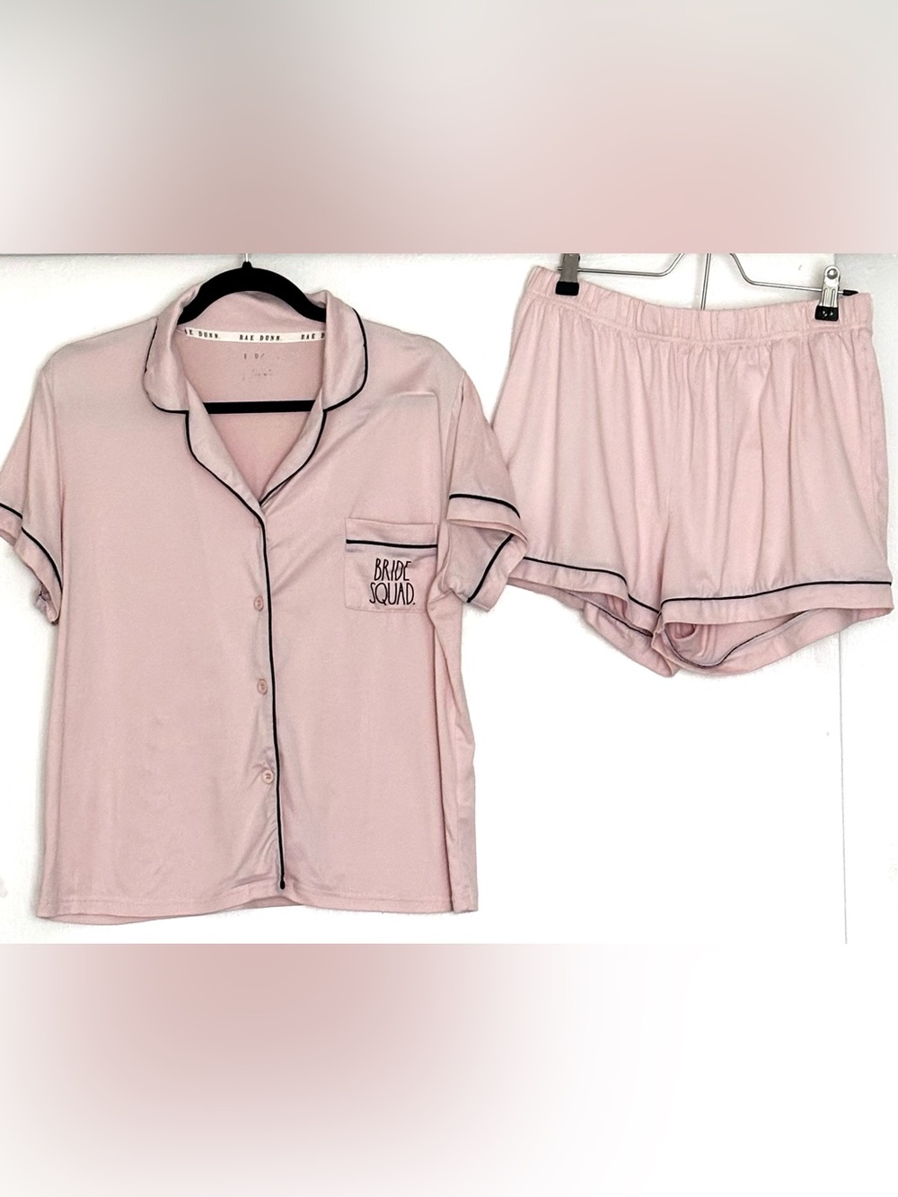 Rae Dunn Bride Squad 2-Piece Pajama Set Light Pink Size L